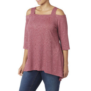 Subtle Paisley Cold-Shoulder Top